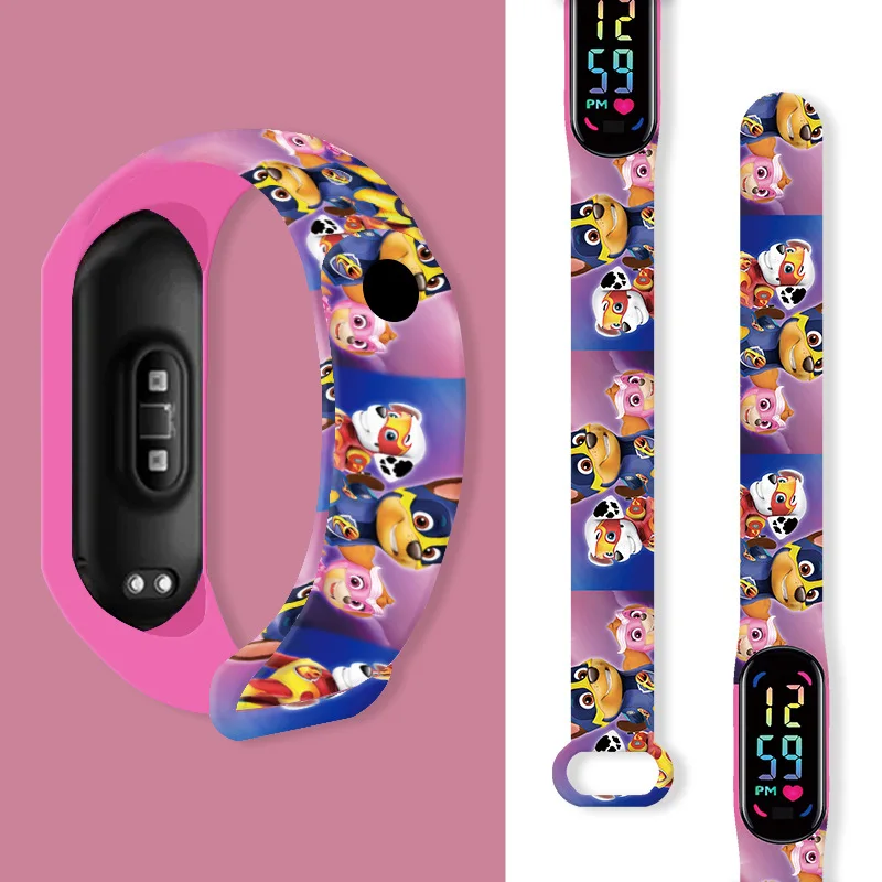 Bracelet électronique de dessin animé Paw Patrol pour enfants, montre intelligente LED, montre-bracelet numérique pour enfants, étanche, chien