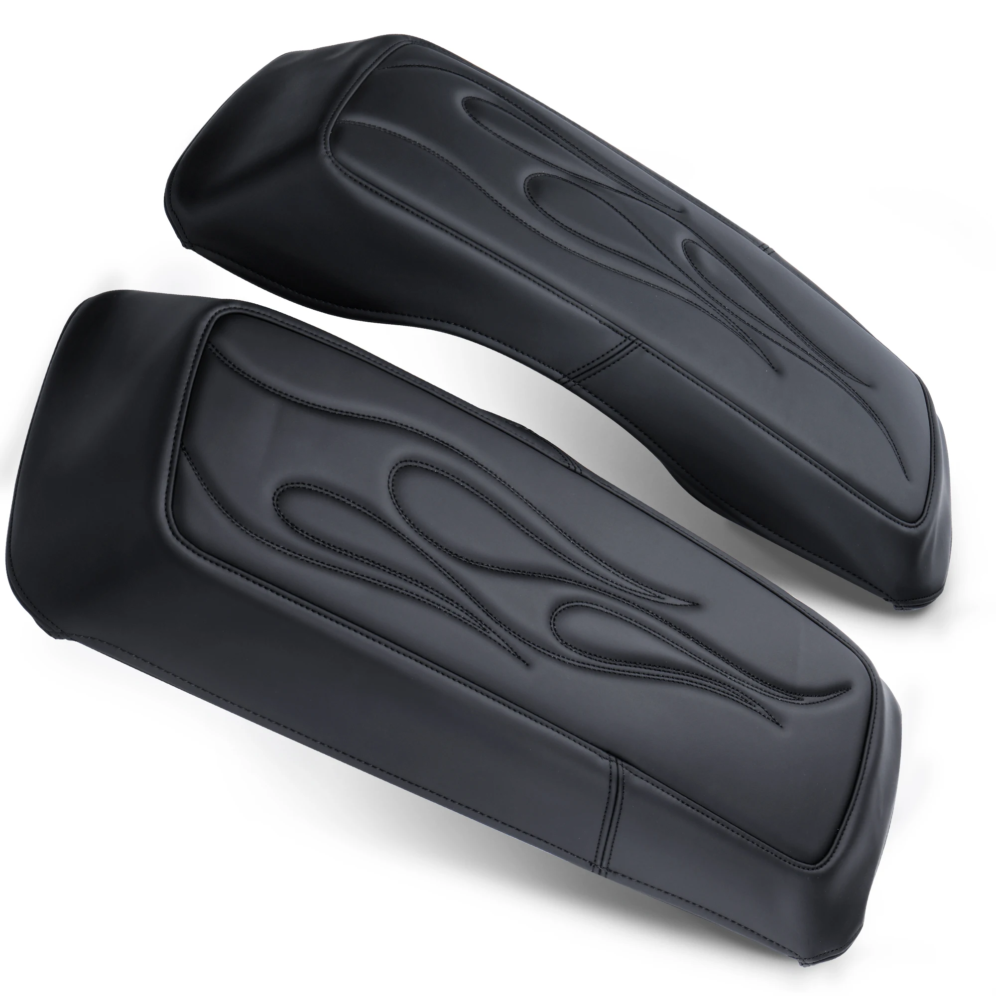 Touring Saddlebag Lid Bra Covers for Harley 1993-2013 Street Glide Electra Glide Road King Glide, Stripes/Lattice/Flame Stitched