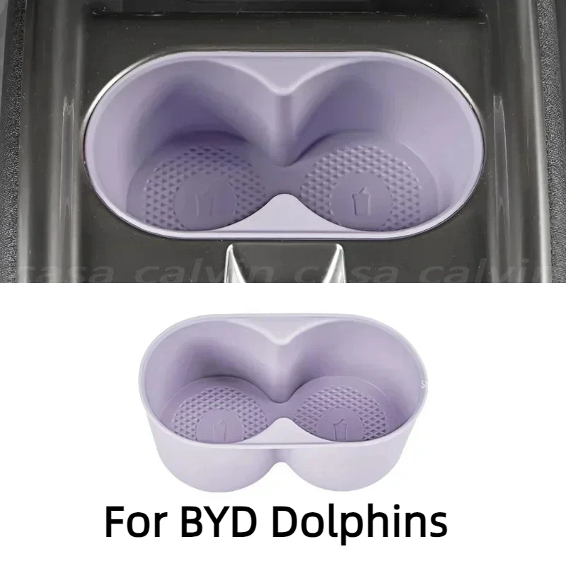 

For BYD Dolphins 2023 2024 Rear water cup storage box Silicone material debris storage box Car interior accessories