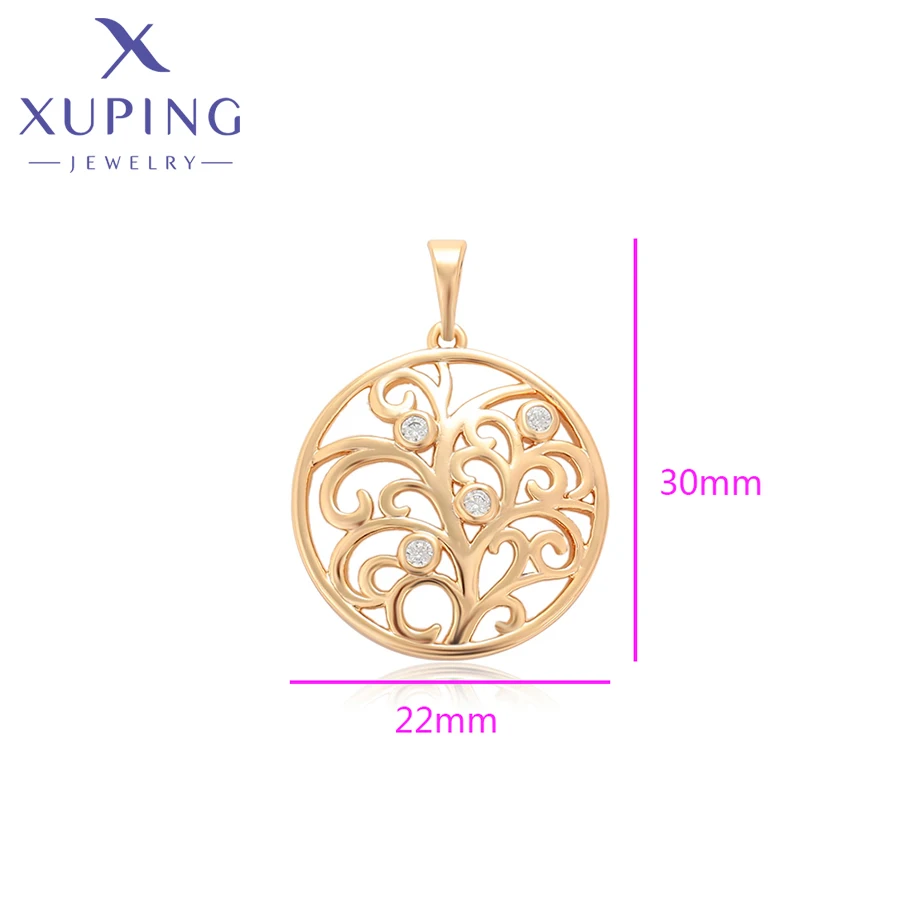 Xuping Jewelry New Arrival Round Copper Alloy Pendant Necklace of Gold Color Women Religion Gift 14P2411907