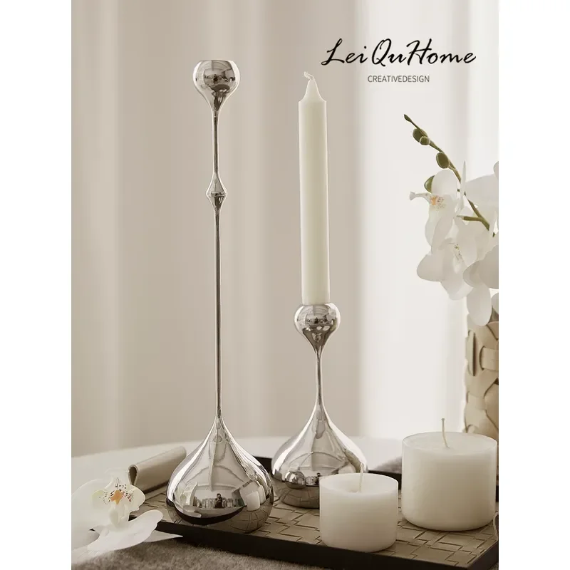 Nordic Romantic Light Luxury Metal Candlestick Holder Dinner Table Home Decor Wedding Gift Centerpiece