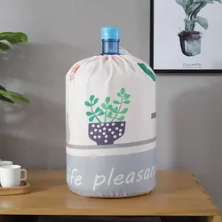 Water Dispenser Bucket Cover Small Fresh All Inclusive Upper Opening Drawstring Water Dispenser Cover Fabric Printed Dust Cover