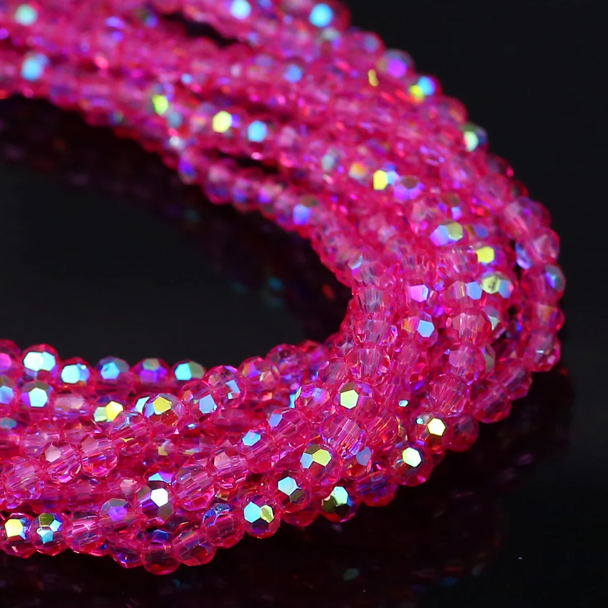 3/4/6mm Fußballform Tschechische Kristallperlen Runde Glasabstandshalter Lose Perlen für DIY Schmuck Anhänger Herstellung Armband Halskette