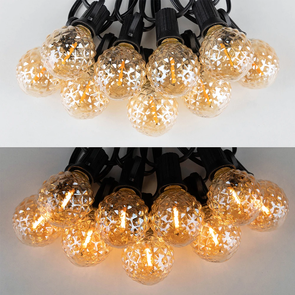 Wasserdichter Garten Girlanden LED Licht im Freien g40 1w Eis Diamant anschließ bare Lichterketten Girlande helle Kette Hochzeits dekoration