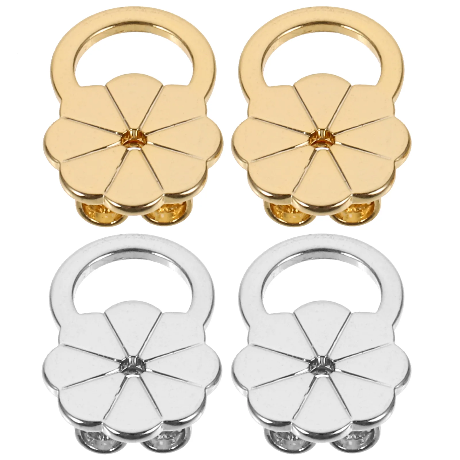 

4 Pcs Gilded Plum Blossom Ear Locking Earring Backs 8mm Alloy Studs Replacement Plugs Anti Drop Earring Accessories Jewelry