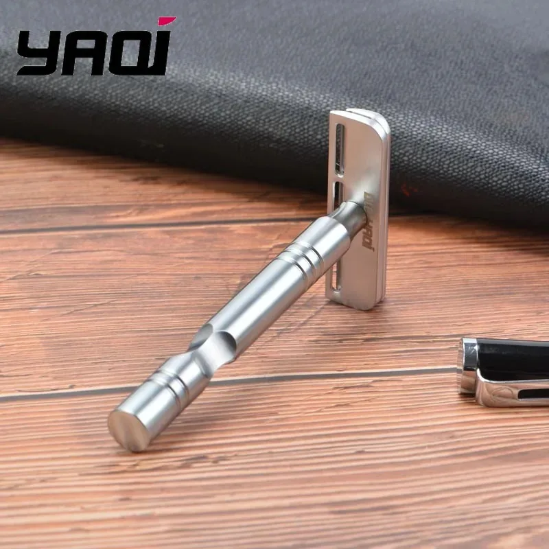 

YAQI Beard shaver Matte Chrome Color AC Blade Excalibur Single-edged Mens Shaving Safety Razor
