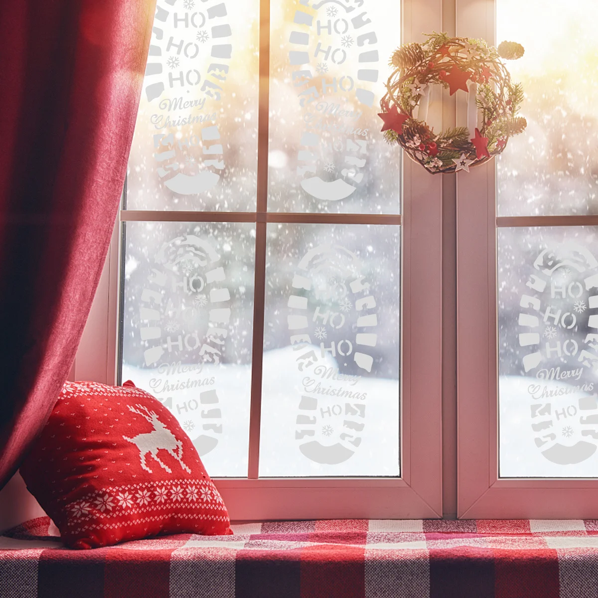 10 stuks schilderij stencils voetafdruk sjabloon kerstthema holle uitsparing tekening sjablonen voor doe-het-zelf decoratieve kunst creatief