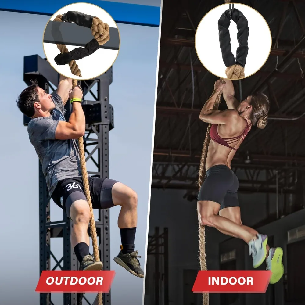 クライミングロープジムワークアウト - 大人用ヘビーデューティジュート厚ロープ 筋力トレーニング アウトドアツリースイング 室内ホームフィットネスエクササイズ