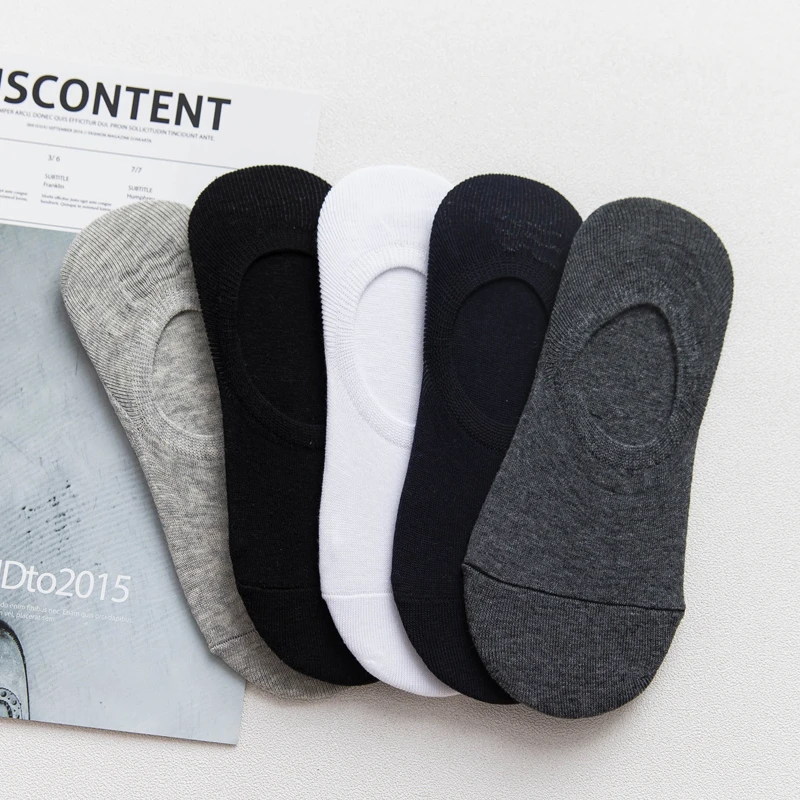 10Pair/Lot Men Boat Socks Summer Autumn Breathable Fashion Non-slip Silicone Invisible Cotton Socks Male Ankle Sock High Quality