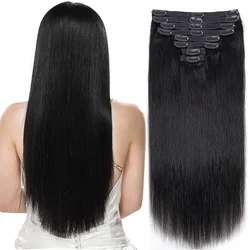 Natuurlijke Rechte Clip In Hair Extensions Human Hair Clip In Extensions 100% Onverwerkt Volledig Hoofd Braziliaans Maagdelijk Haar