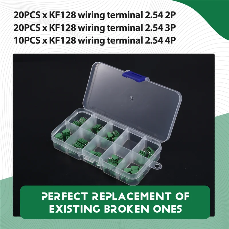 【تخفيضات سريعة】50 قطعة 2.54 مللي متر ارتفاع المشبك Kf128-2.54 Pcb برغي محطة كتلة DG308-2.54 مللي متر MPT0.5/-2.54 EK254V 2/3/4P موصل