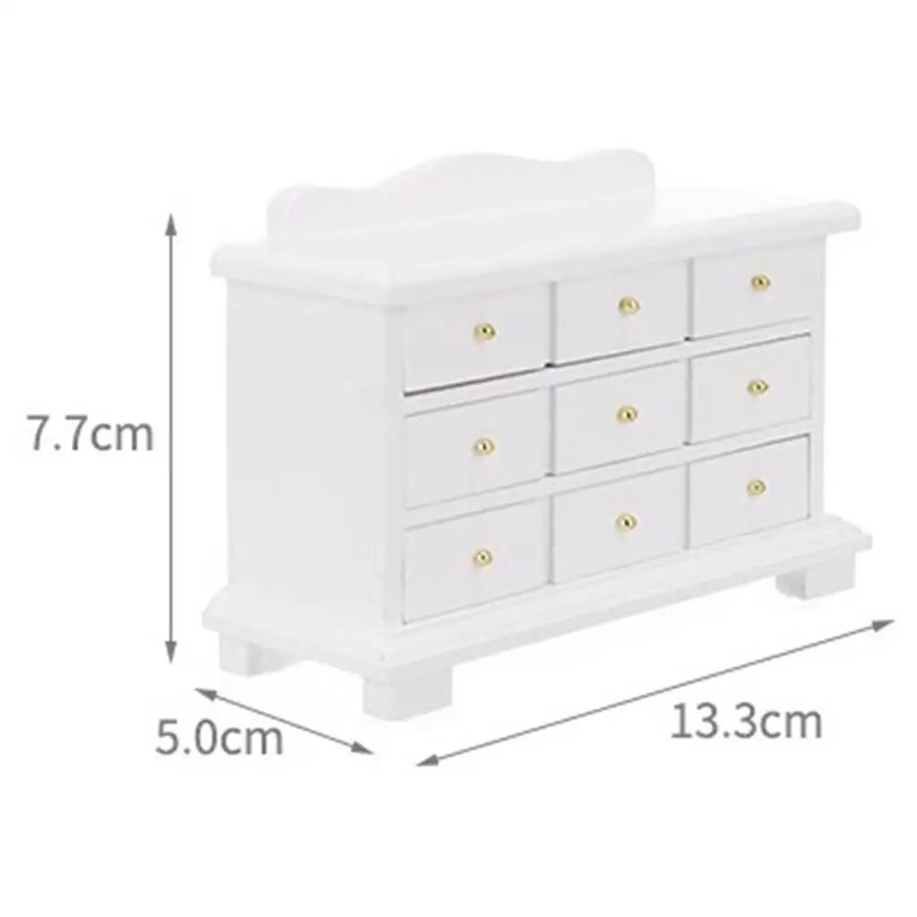 1/12 خزانة بيت الدمى الخشبية المنمنمات الأثاث نموذج Accs