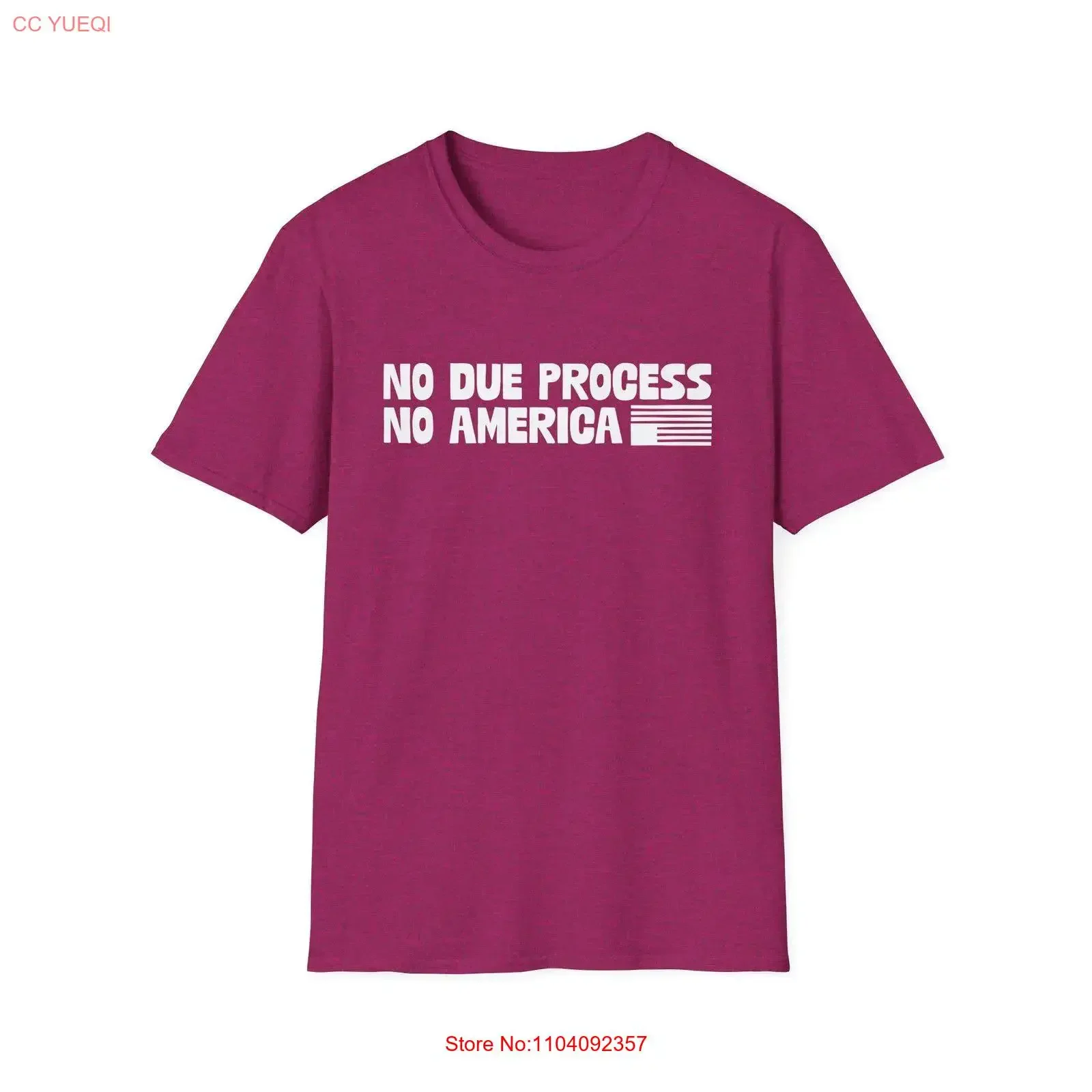No Due Process America Softstyle T Shirt vintage Washed Unisex Versatile Casual fashion Stylish Soft Top For Everyday Wear