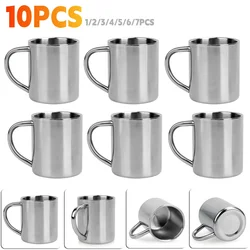 1-10PCS 200ML Stailess Steel Mug Coffee Cup Portable Milk Tea Cup Double Wall Travel Tumbler Water Mug Kitchen Drinkware