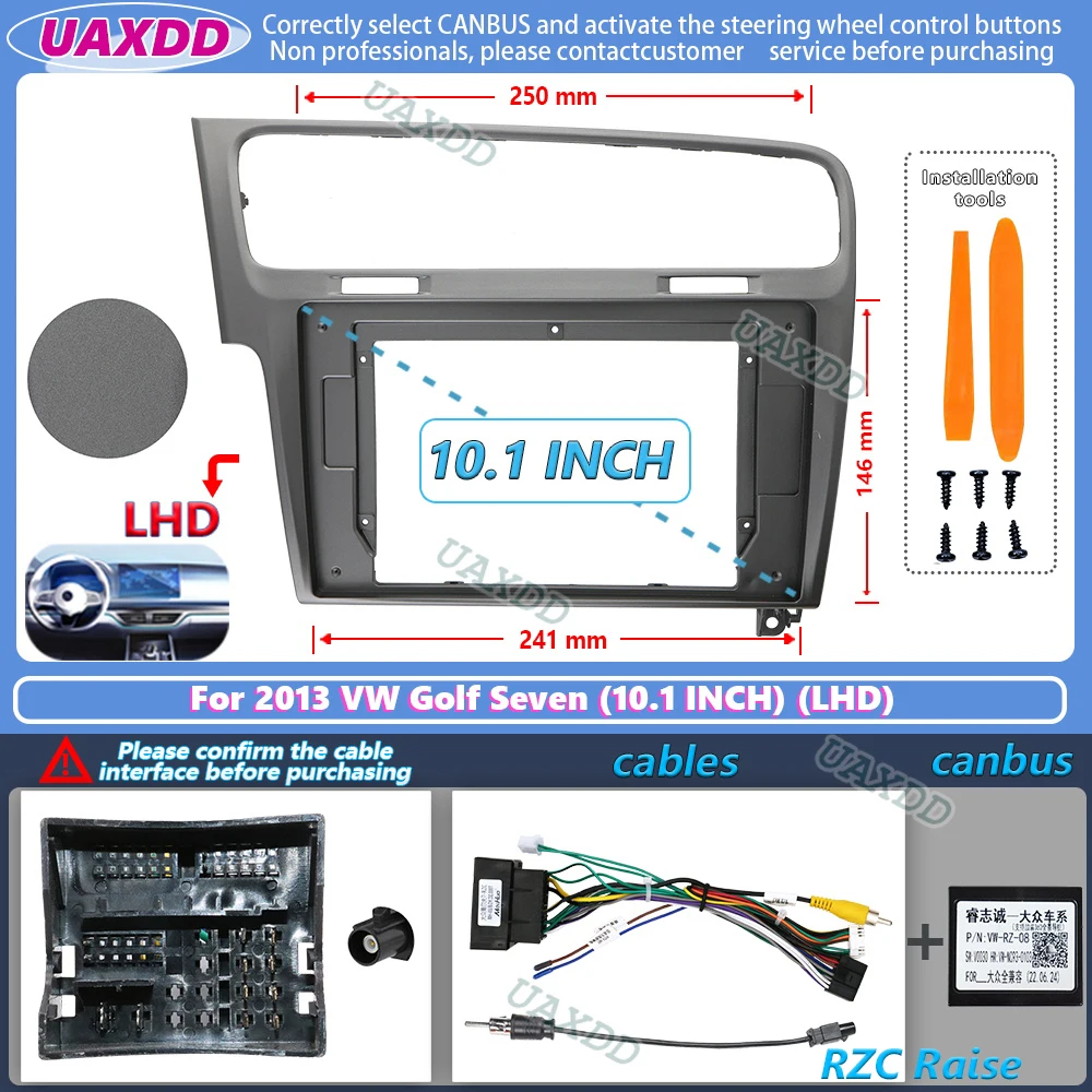 10,1 Zoll für den 2013–2020 Volkswagen VW Golf 7 Autoradio mit GPS-Radio MP5-Player 2-DIN Haupteinheit Blendenrahmen CD – Detail 2