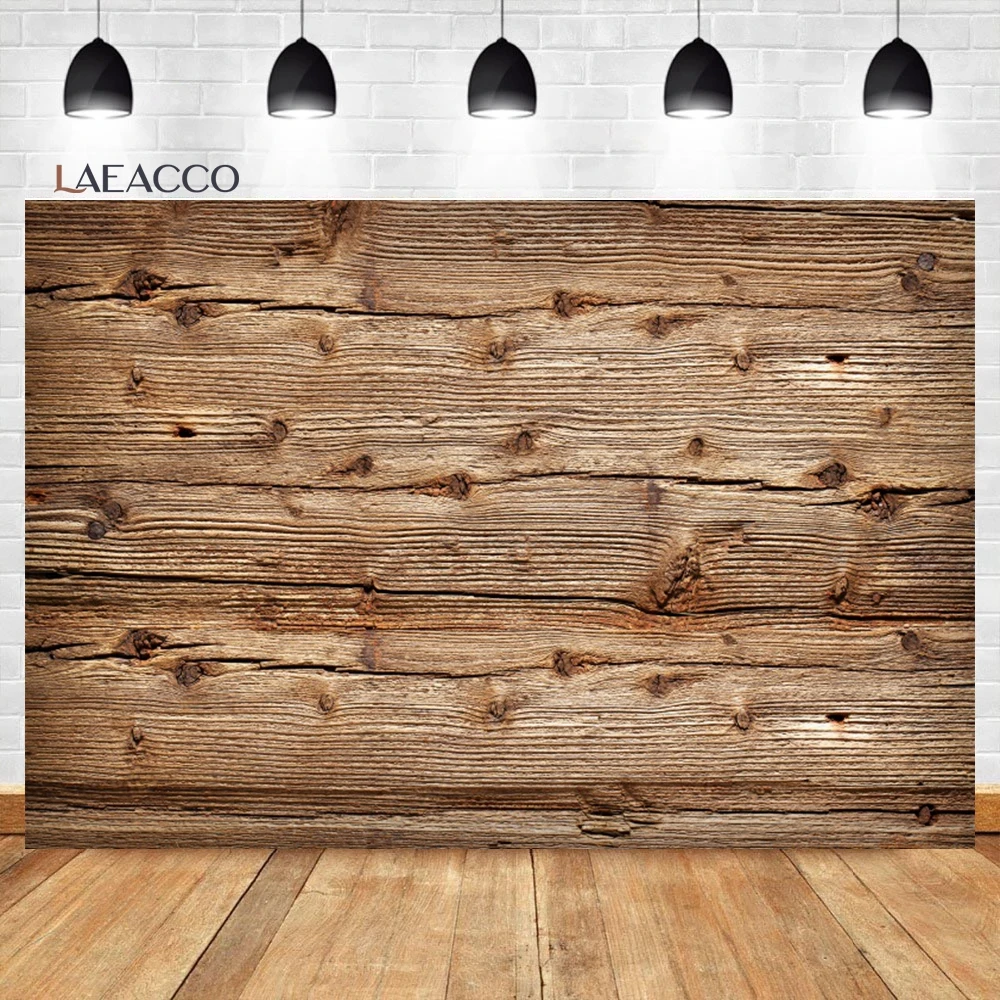 Laeacco Rustic Texture Brown Wood Photography Backdrop Vintage Seamless Wooden Boards Kids Adults Birthday Portrait Background