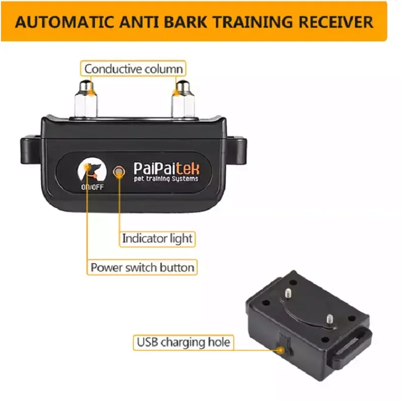 550M Dog Training Collar With Remote Control Waterproof Rechargeable Pet Training Dog Collar 2IN1 Auto Bark Stop Shock Collar