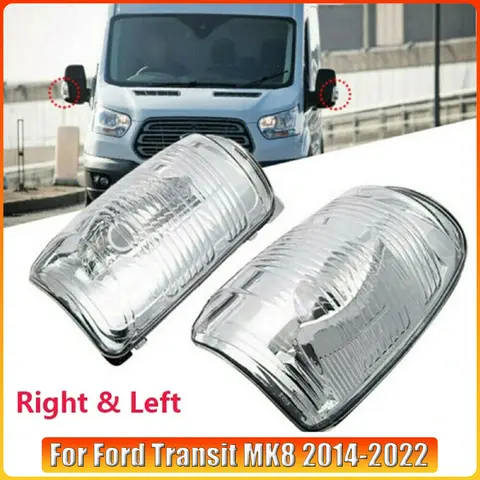 Ford Transit MK8 2014-15 2016 2017 2018 2019 2020 2021 2022 자동차 백미러 윙 미러 신호 표시기 렌즈 커버 클리어 쉘