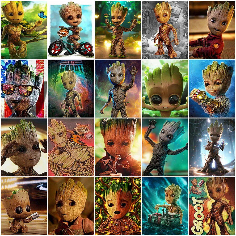 Disney Groot Diamond Mosaic Guardians Of The Galaxy Complete Kit Painting Cartoon Sale Embroidery Yoda Modern Home Decoration