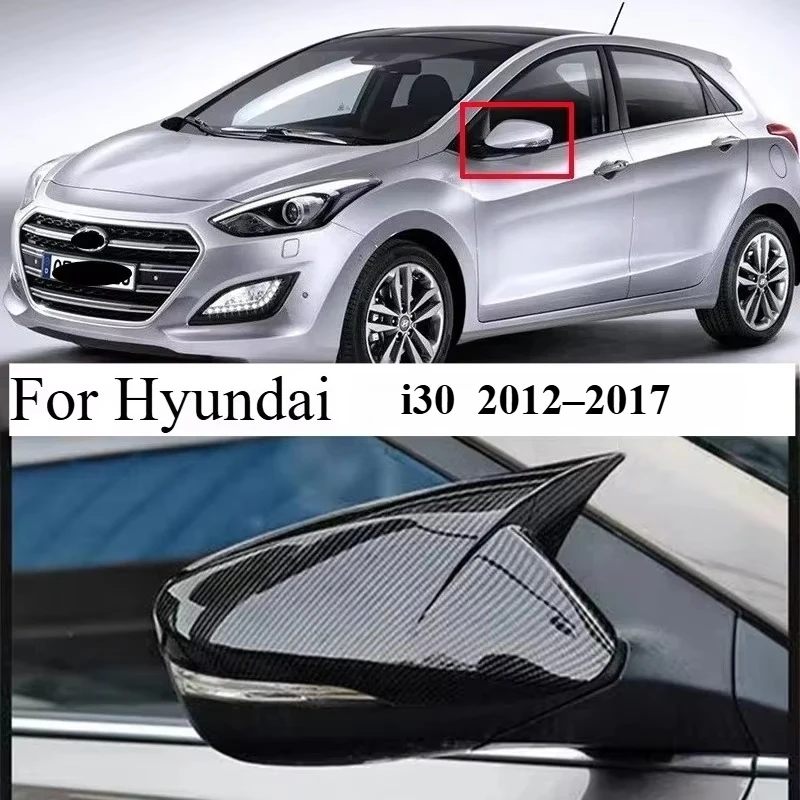 Für Hyundai i30 GD 3Dr 5Dr Kombi Turbo 2012-2017 Hochglanz-Schwarz/Carbon-Optik Flügel-Seitenspiegel-Abdeckkappen Auto-Zubehör
