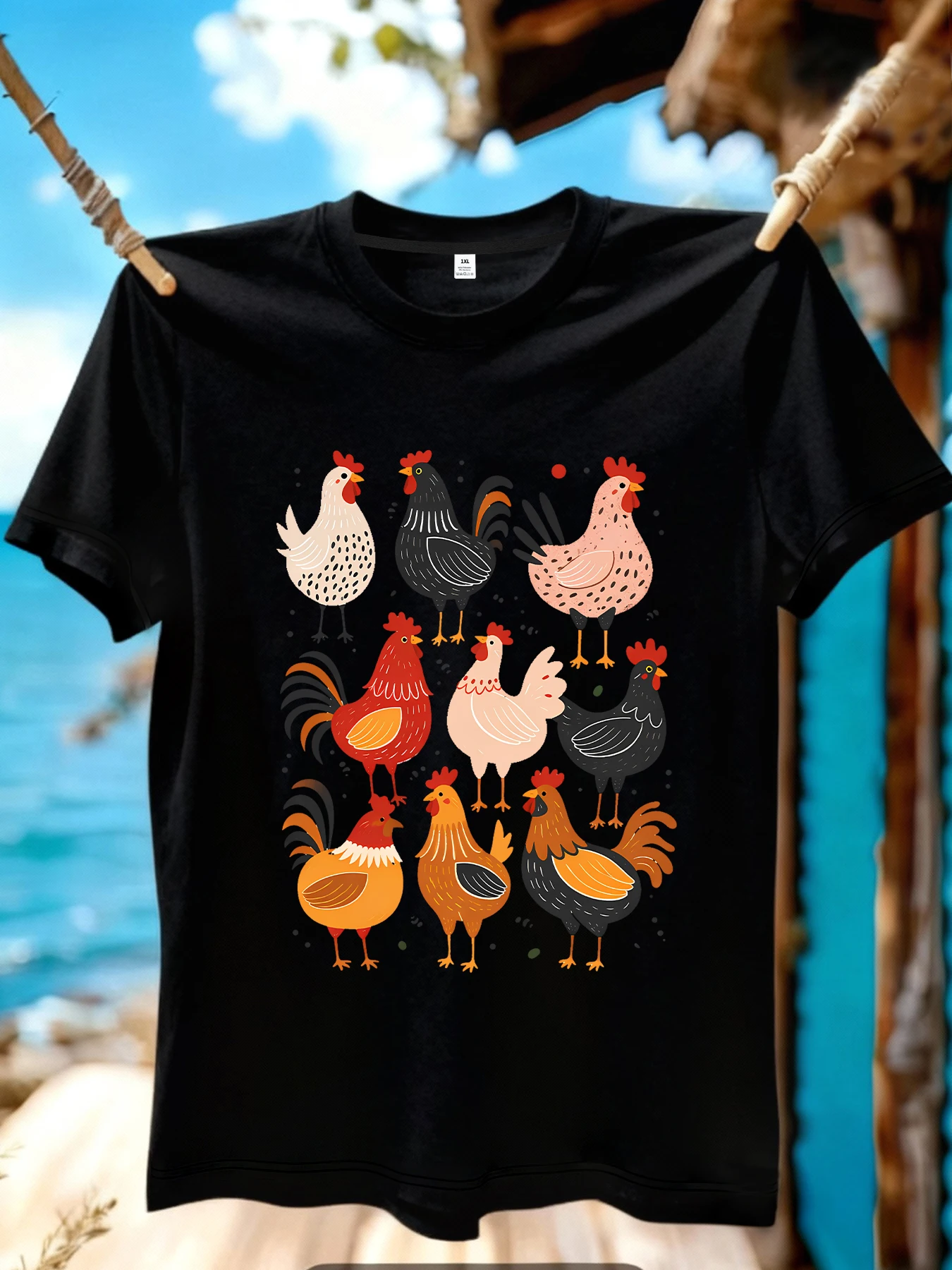 

【JYDX155】Женская футболка с круглым вырезом и принтом курицы, больших размеров, летняя повседневная уличная модная женская футболка с коротким рукавом в стиле Джокер