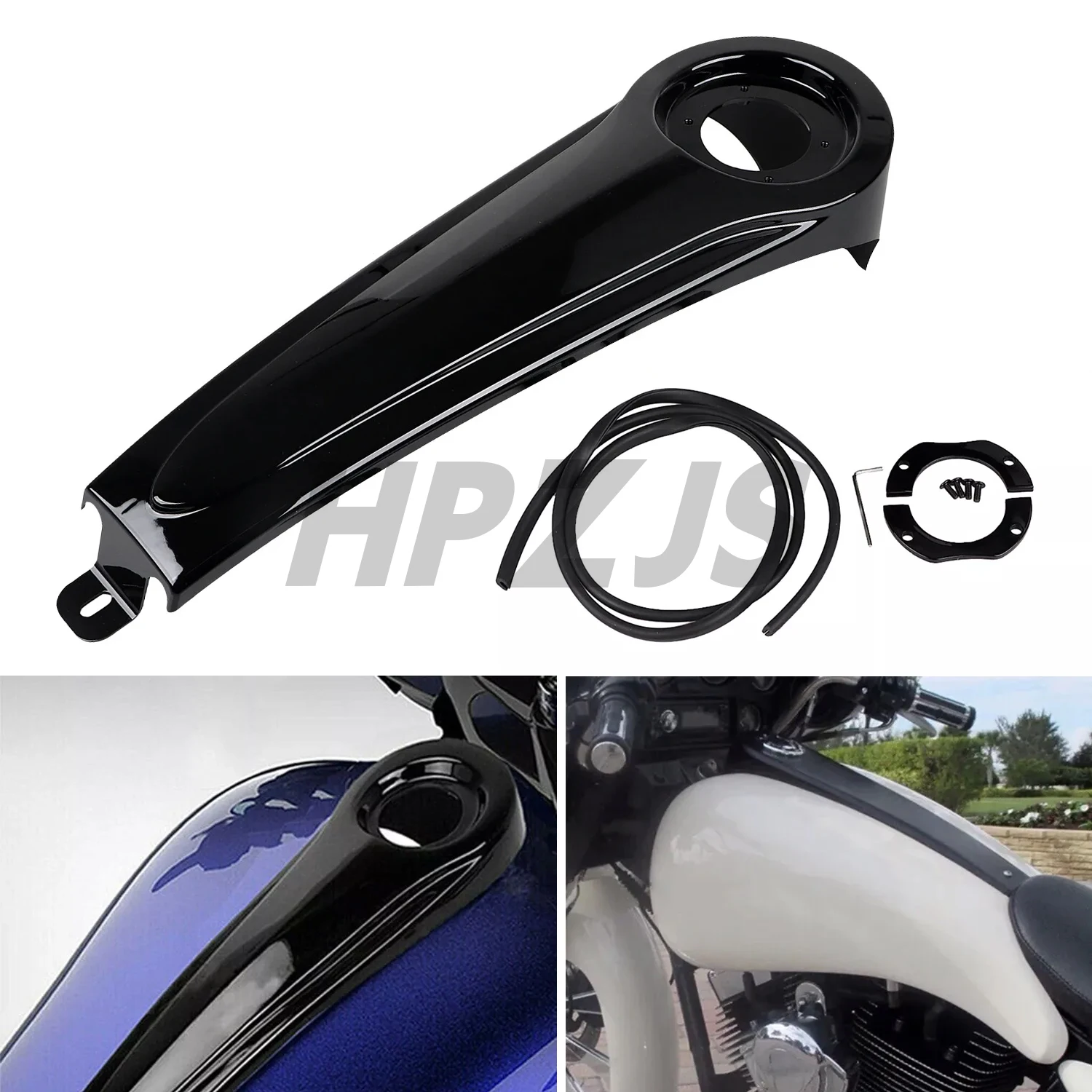 ​​​Motorcycle 5 Gallon Stretched Dash Panel Fuel Gas Tank Cap Cover For Harley Touring Electra Street Road Ultra Glide 1986-2007