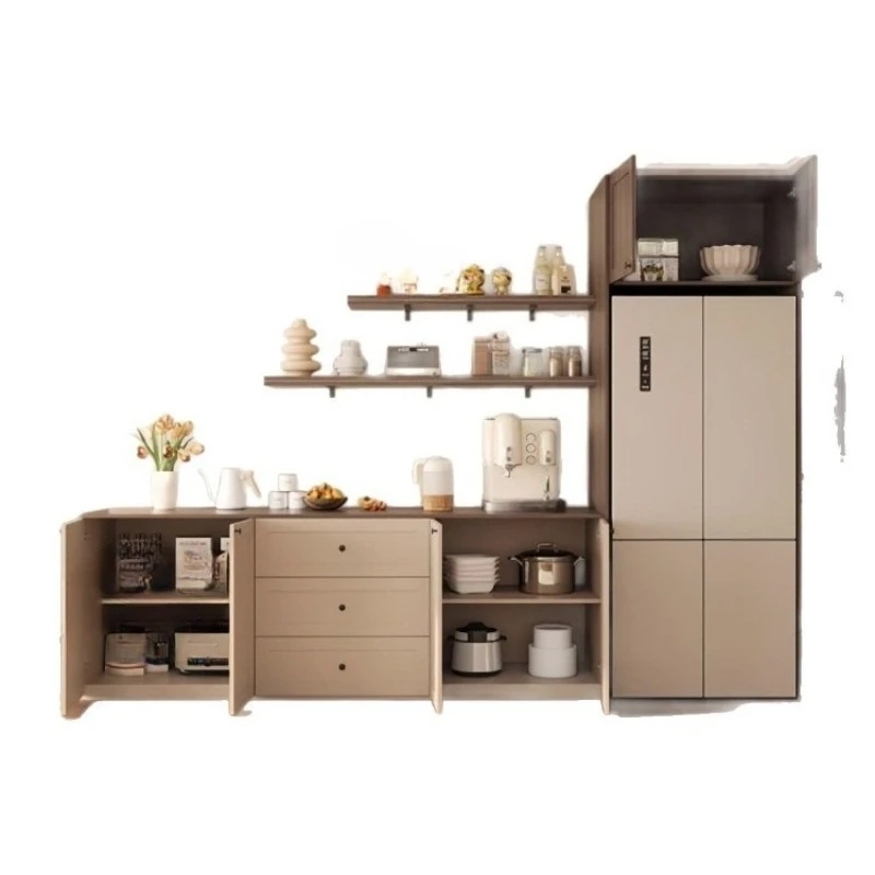 Embedded refrigerator cabinet by the side  Integrated storage cabinet against the wall Living room tea cabinet