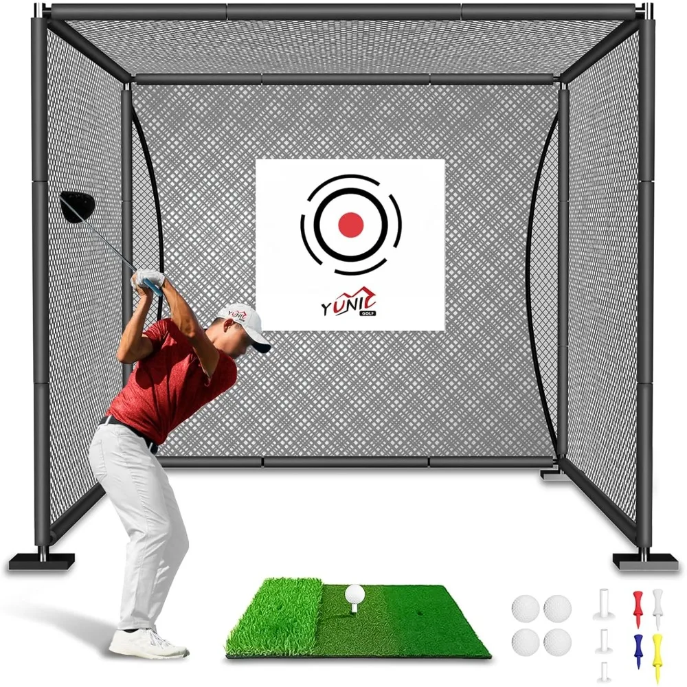 

Golf Driving Cage with Steel Frame, Golf Nets for Backyard Driving for Full Swing and Chipping Practice Indoor Outdoor