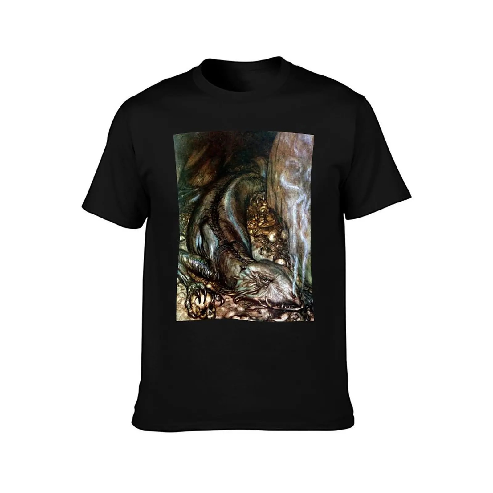 Fafnir the Dragon - Arthur Rackham - Siegfried and the Twilight of the Gods T-Shirt Sports Casual Breathable Tee Shirt T-Shirt