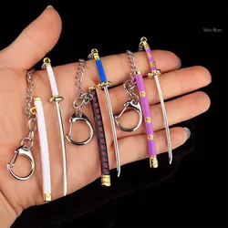 9cm MINI Anime Keychain With Anti-Lost Chain Metal Sword Model Gift For Anime Cosplay Charms Keychain Backpack Pendants