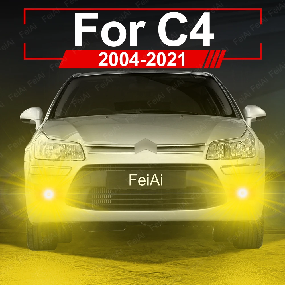 

LED Front Fog Light Bulb For Citroen C4 2004 2005 2006 2007 2008 2013 2014 2015 2016 2017-2021 Dual Color LED Fog Light Yellow