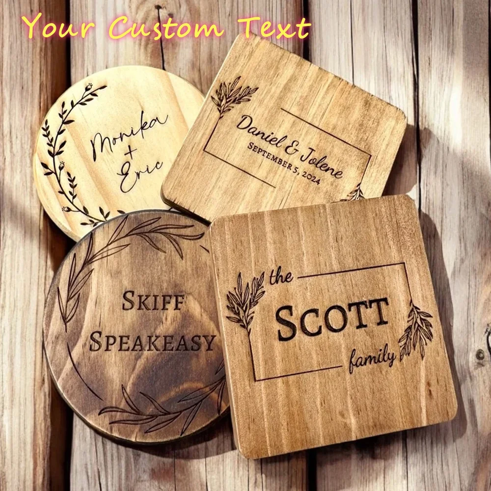 

Customized Personalized Log Coasters In Various Shapes Free Custom Text Patterns Insulated Coffee Cup And Tea Coasters Wholesale