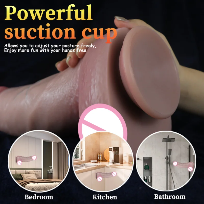 Huge Realistic Giant Dildo Soft Silicone Big Cock Vaginal Masturbators Penis Erotic Toy for Women Suction Cup Thick Glans Dick