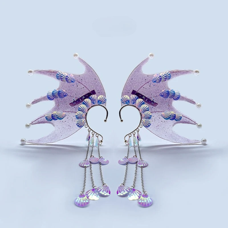 

ГОРЯЧИЙ! COS уши русалки, градиентные уши акулы, головной убор, сказочный волшебник, аксессуары для волос, уши акулы, реквизит русалки, реквизит для фотосессии