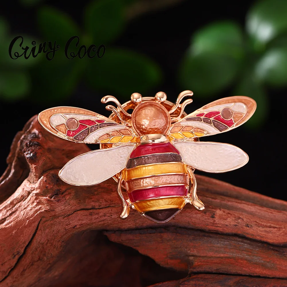 

Cring Coco Bee Shape Brooches Magnetic Buckle Brooch Jewelry Colorful Round Enamel Brooch for Women Party Mother's Day Gift 2024