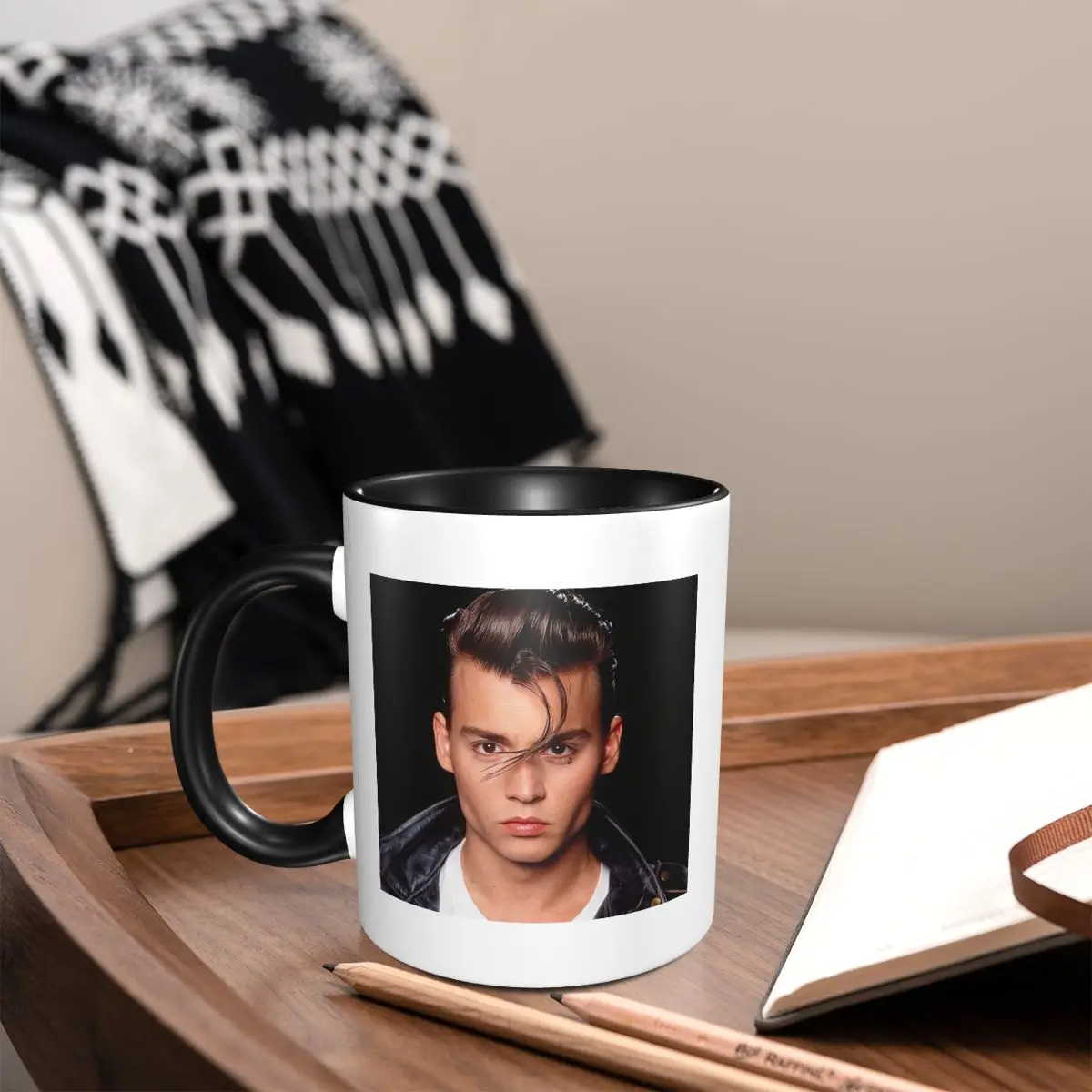 Young Johnny Depp Mug Funny Ceramic Coffee Cups Tea Mugs Milk Cup Drinkware Gift for Woman Man