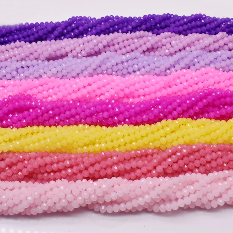 4 6 8mm roxo rosa rosa rondelle cristal grânulos de vidro tcheco solto needlework facetado solta espaçador grânulos para fazer jóias diy