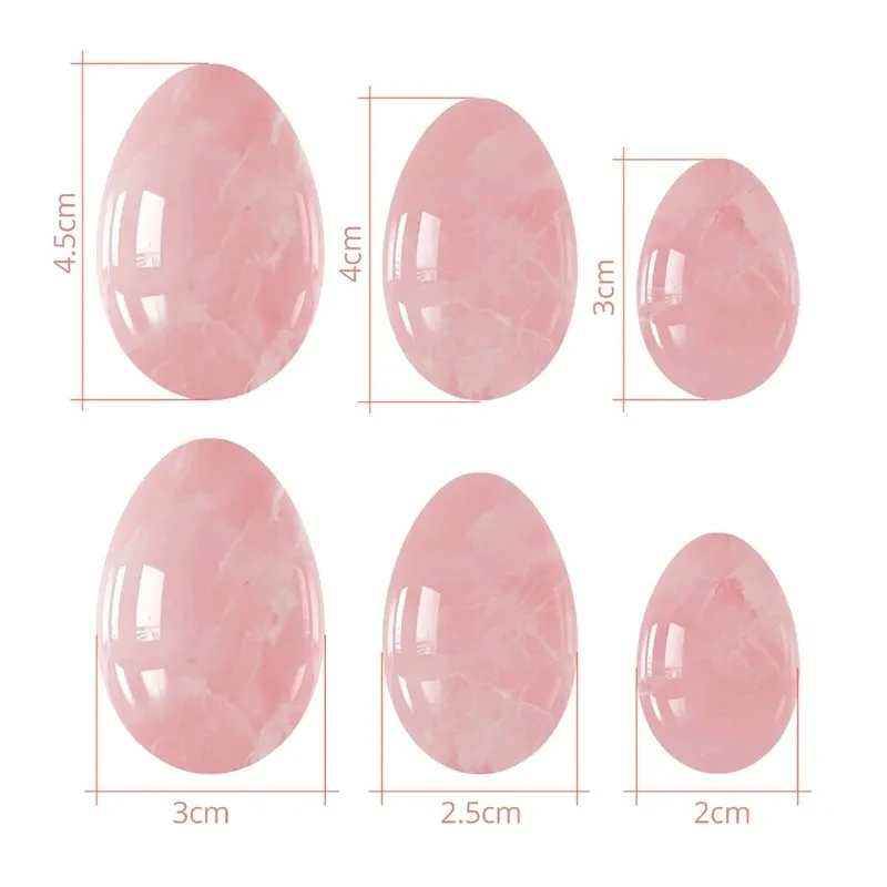 

3Pc Rose Quartz Yoni Eggs Set Natural Jade Stone White Crystal Kegel Exerciser Balls Undrilled Women Vaginal Firming Massager