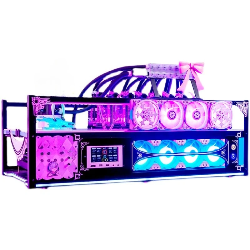 GPU water cooling, laboratory, computing, theme host water cooling concept computer host brand new