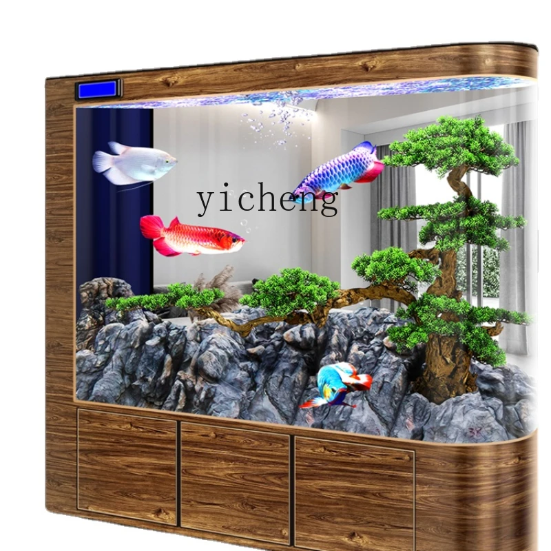 YY Living Room Large Size Aquarium Partition Wall Floor Lazy Change Water Fish Globe