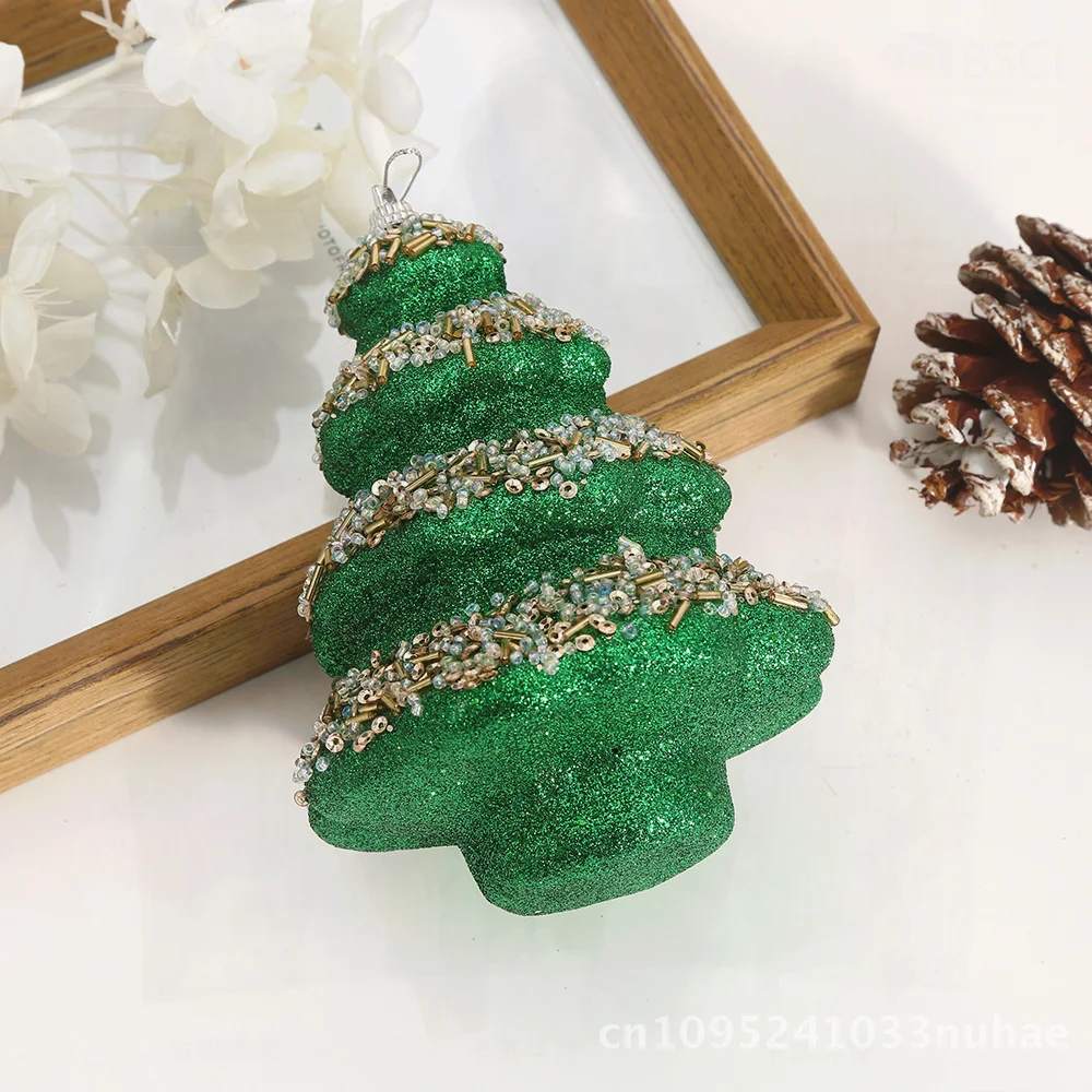 

Colorful Gold Powder Diamond Pendant Christmas Scene Atmosphere Decorations Handcrafted Foam Ornaments for Tree Wholesale