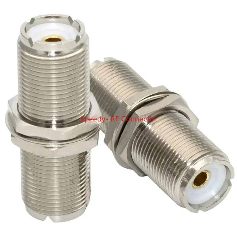 1Pcs UHF SO239 SO-239 Socket Mount Connector UHF To UHF Female Female with Nut Panel Bulkhead Mount Copper Brass Fast Delivery