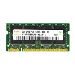 Dual Channel SDRAM RAM 2GB 2Rx8 PC2-5300S-555-12-HYMP125S64CP8-Y5 AB-C 200Pin 1.8V SODIMM Ram 2 GB Memory Module For Laptop