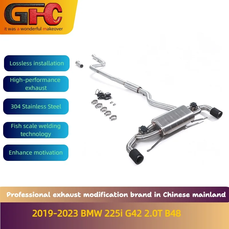 GFC Catback Valvetronic Muffler exhaust pipe for 2019-2023 BMW 225i G42 2.0T B48  High-Performance sus304 Exhaust System