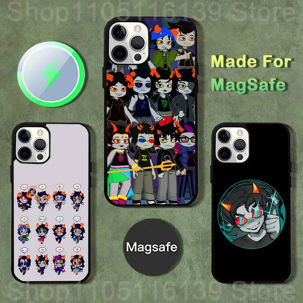 

H-Homestucks T-Trolls Phone Case For iPhone 17,16,15,14,13,12,11,Pro,Max,Plus,Mini,SE4,E Magnetic Magsafe Wireless Charging