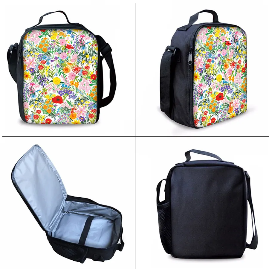 Zaini con set di tre pezzi con motivo floreale per ragazzi e ragazze, i migliori regali, zaino scolastico per cartoni animati 3D per bambini