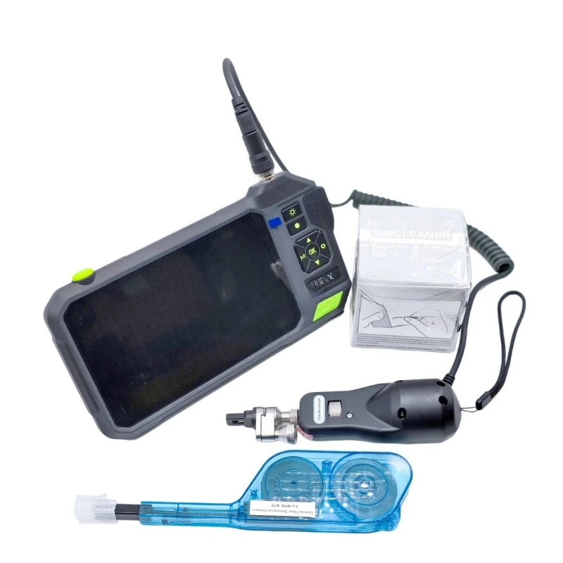 Optical Cable Construction Toolbox with End Face Inspection Cleaner