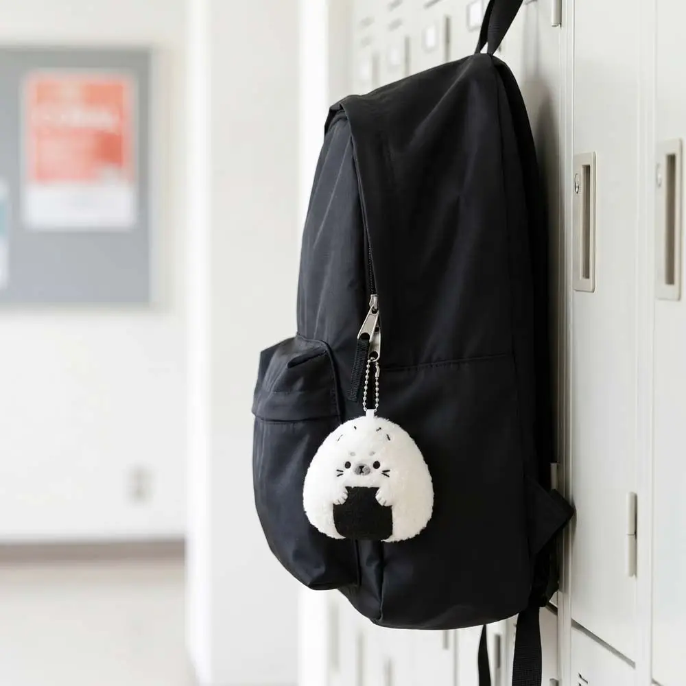 Rice and Vegetable Rice Ball Seal Keychain Bag Charms Fluffy Soft Seal Pendant Decoration Cute Seal Key Ring Women Girls view 5