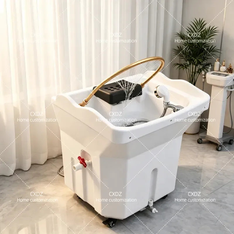 Water storage head treatment basin Free of connection to the water head treatment instrument Mobile shampoo machine Water