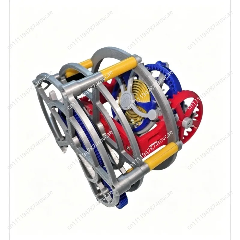 3D Printed Model Tourbillon Model Mechanical Pendulum Clock Internal Structure Principle DIY Production Clockwork Power Ornament